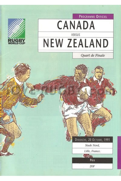 1991 Canada v New Zealand  Rugby Programme